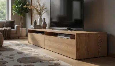 découvrez les avantages du meuble tv forum 9837patv en chêne dakota : une solution élégante et pratique pour un rangement optimal de votre salon, alliant design moderne et fonctionnalité.