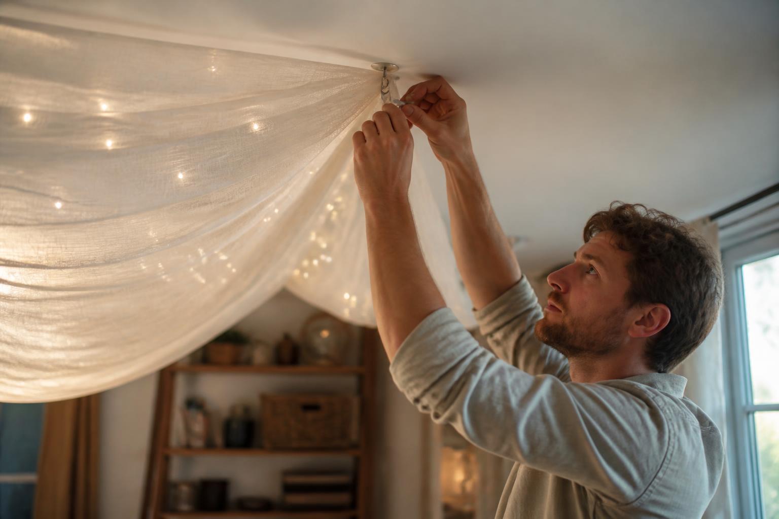 découvrez comment installer facilement une tenture lumineuse pour plafond grâce à notre guide pratique étape par étape, pour une décoration élégante et lumineuse.