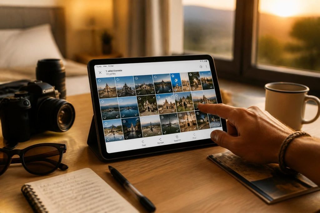 découvrez comment trier et sauvegarder facilement vos photos de voyage sur votre tablette samsung en fin de journée pour garder vos souvenirs bien organisés et accessibles.