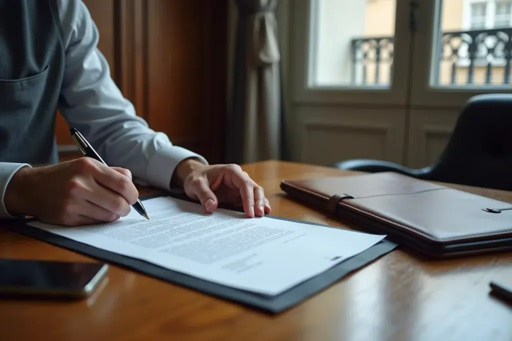 Signature d'un contrat d'assurance professionnelle par un consultant d'un bureau d'études dans un cabinet parisien
